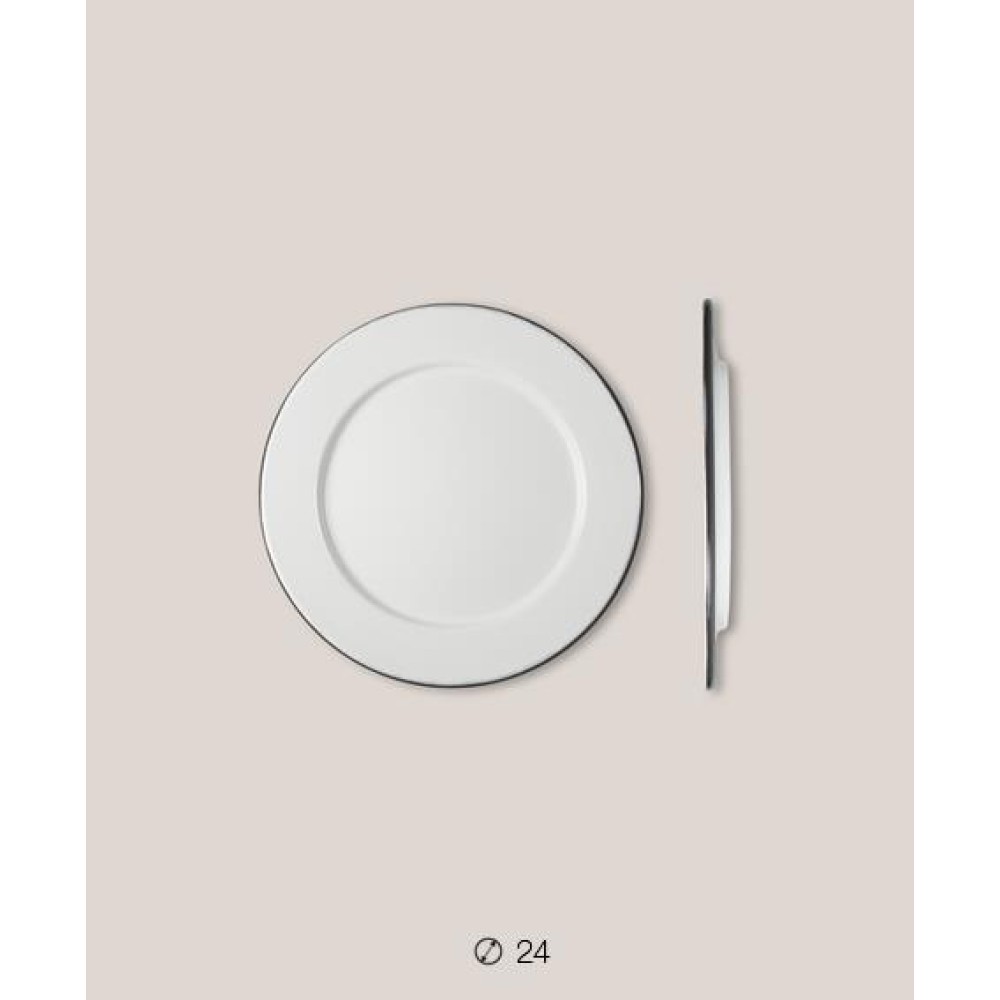 Πιάτο Ριχό Εμαγιέ 24 cms Λευκό/Μαύρο