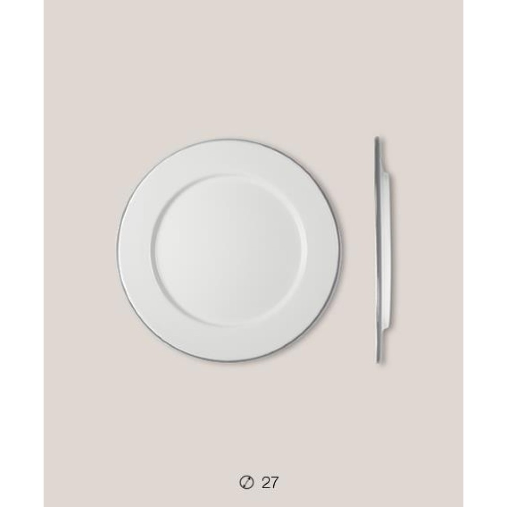Πιάτο Ριχό Εμαγιέ 27 cms Λευκό/Γκρι