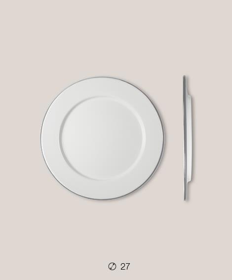 Πιάτο Ριχό Εμαγιέ 27 cms Λευκό/Γκρι