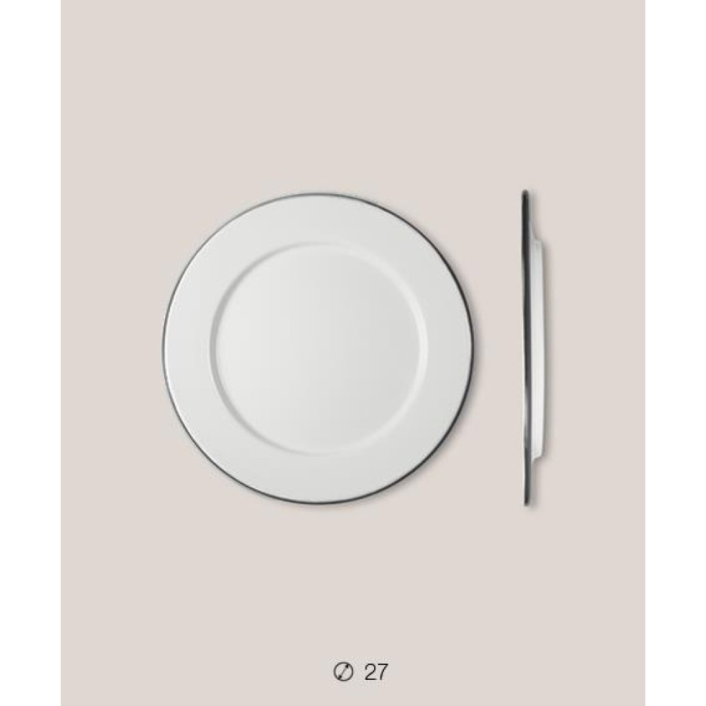 Πιάτο Ριχό Εμαγιέ 27 cms Λευκό/Μαύρο