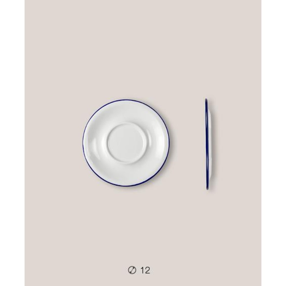 Πιάτο Ριχό Εμαγιέ 12 cms Λευκό/Μπλε